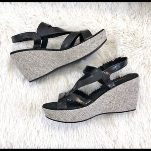 Antelope 799 Patent Wedge Sandal Black EU Size 41